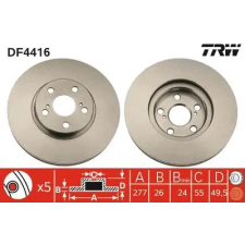 TRW féktárcsa DF4416 autóalkatrész