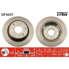 TRW féktárcsa DF4431 autóalkatrész