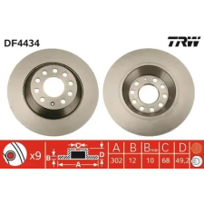 TRW féktárcsa DF4434 autóalkatrész