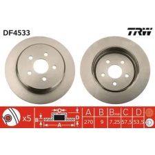 TRW féktárcsa DF4533 autóalkatrész