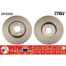 TRW féktárcsa DF4556 autóalkatrész