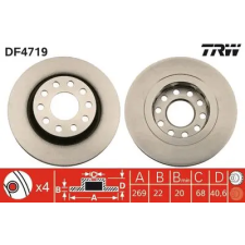 TRW féktárcsa DF4719 autóalkatrész