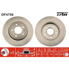 TRW féktárcsa DF4756 autóalkatrész