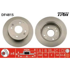 TRW féktárcsa DF4815 autóalkatrész