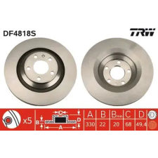 TRW féktárcsa DF4818S autóalkatrész