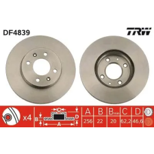 TRW féktárcsa DF4839 autóalkatrész