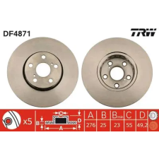 TRW féktárcsa DF4871 autóalkatrész