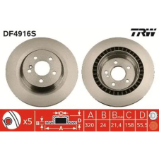 TRW féktárcsa DF4916S autóalkatrész