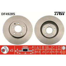 TRW féktárcsa DF4928S autóalkatrész