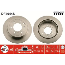 TRW féktárcsa DF4944S autóalkatrész