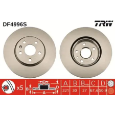 TRW féktárcsa DF4996S autóalkatrész