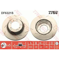 TRW féktárcsa DF6321S autóalkatrész