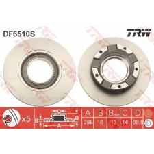 TRW féktárcsa DF6510S autóalkatrész