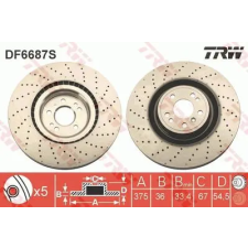 TRW féktárcsa DF6687S autóalkatrész
