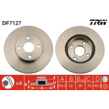 TRW féktárcsa DF7127 autóalkatrész