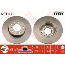 TRW Féktárcsa TRW DF1119 féktárcsa