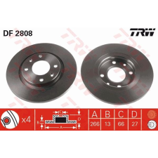 TRW Féktárcsa TRW DF2808 féktárcsa
