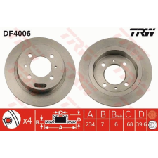 TRW Féktárcsa TRW DF4006 féktárcsa
