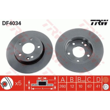 TRW Féktárcsa TRW DF4034 féktárcsa