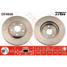 TRW Féktárcsa TRW DF4046 féktárcsa