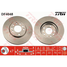 TRW Féktárcsa TRW DF4048 féktárcsa