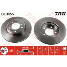 TRW Féktárcsa TRW DF4055 féktárcsa