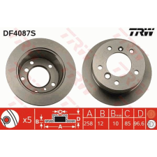 TRW Féktárcsa TRW DF4087S féktárcsa