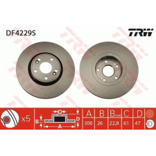 TRW Féktárcsa TRW DF4229S féktárcsa