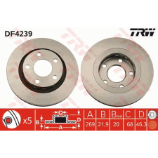 TRW Féktárcsa TRW DF4239 féktárcsa