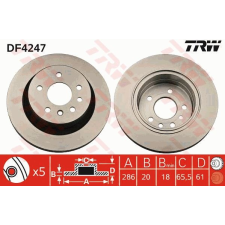 TRW Féktárcsa TRW DF4247 féktárcsa
