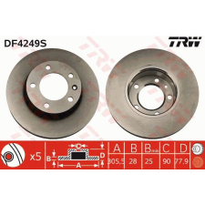 TRW Féktárcsa TRW DF4249S féktárcsa