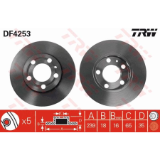 TRW Féktárcsa TRW DF4253 féktárcsa