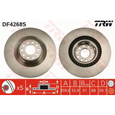 TRW Féktárcsa TRW DF4268S féktárcsa