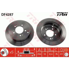 TRW Féktárcsa TRW DF4287 féktárcsa