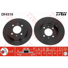 TRW Féktárcsa TRW DF4319 féktárcsa