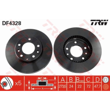 TRW Féktárcsa TRW DF4328 féktárcsa
