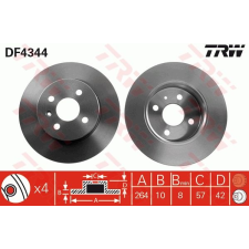 TRW Féktárcsa TRW DF4344 féktárcsa