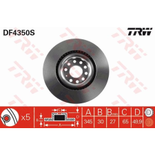 TRW Féktárcsa TRW DF4350S féktárcsa