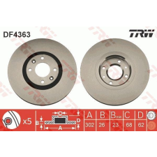 TRW Féktárcsa TRW DF4363 féktárcsa