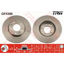 TRW Féktárcsa TRW DF4386 féktárcsa