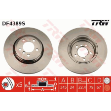 TRW Féktárcsa TRW DF4389S féktárcsa