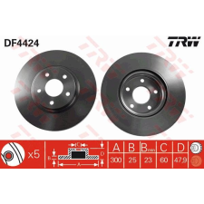 TRW Féktárcsa TRW DF4424 féktárcsa