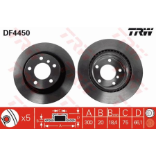 TRW Féktárcsa TRW DF4450 féktárcsa