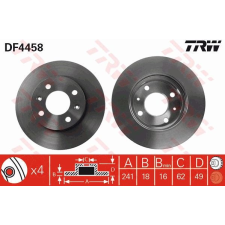 TRW Féktárcsa TRW DF4458 féktárcsa