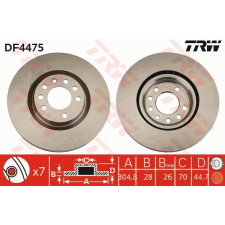 TRW Féktárcsa TRW DF4475 féktárcsa