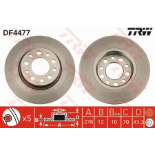 TRW Féktárcsa TRW DF4477 féktárcsa