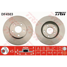 TRW Féktárcsa TRW DF4503 féktárcsa
