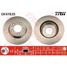 TRW Féktárcsa TRW DF4763S féktárcsa