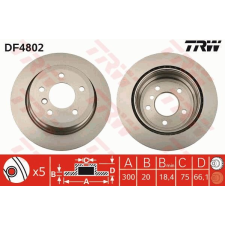 TRW Féktárcsa TRW DF4802 féktárcsa
