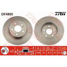 TRW Féktárcsa TRW DF4805 féktárcsa